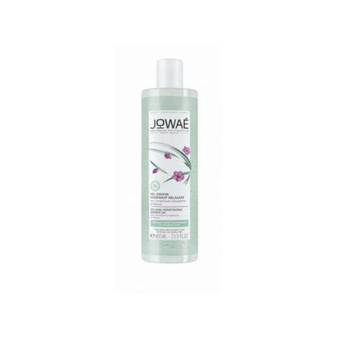 Jowae Relaxing Moisturizing Shower Gel in 400ml bottle, with calming label design, by Jag Couture London - New York.