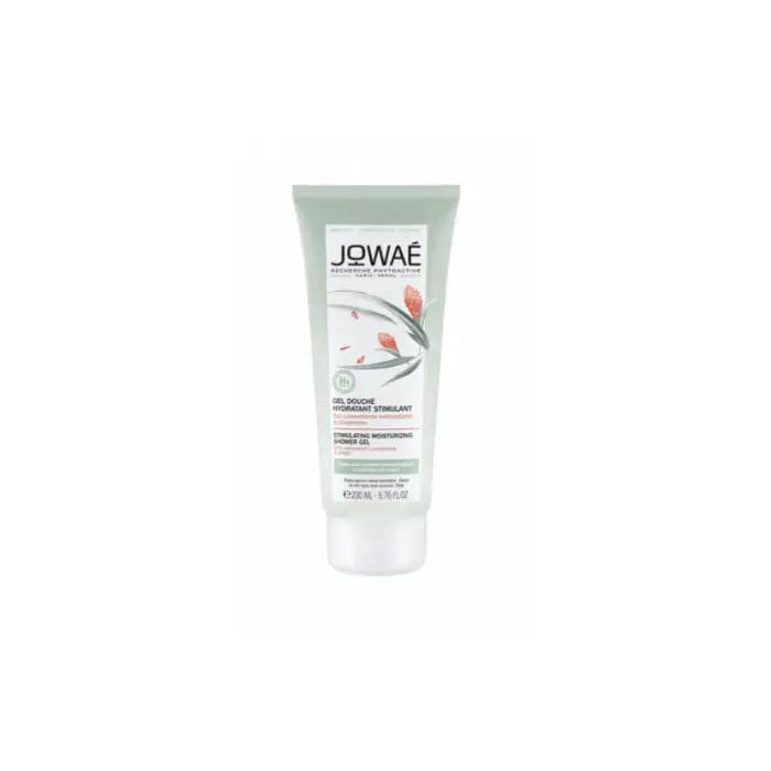 Jowae Stimulating Moisturizing Shower Gel in a 200ml bottle, featuring a sleek design and clear label display.