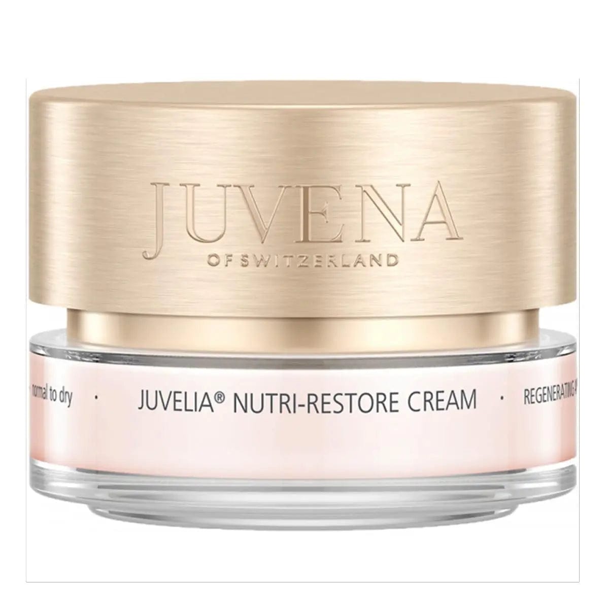 Jag Couture London Juvena Juvelia Nutri Restore Eye Cream in 15ml jar, featuring rich nourishing formula for delicate eye skin.