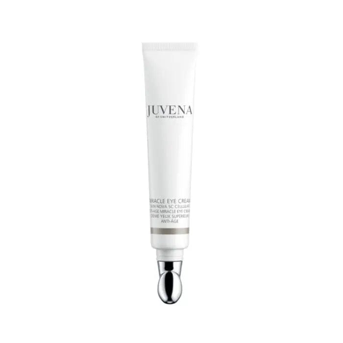 Jag Couture London New York Juvena Miracle Eye Cream 20ml jar with silver lid and sleek packaging.