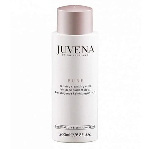 Juvena Pure Calming Cleansing Milk in 200ml bottle, gentle skincare product from Jag Couture London New York.