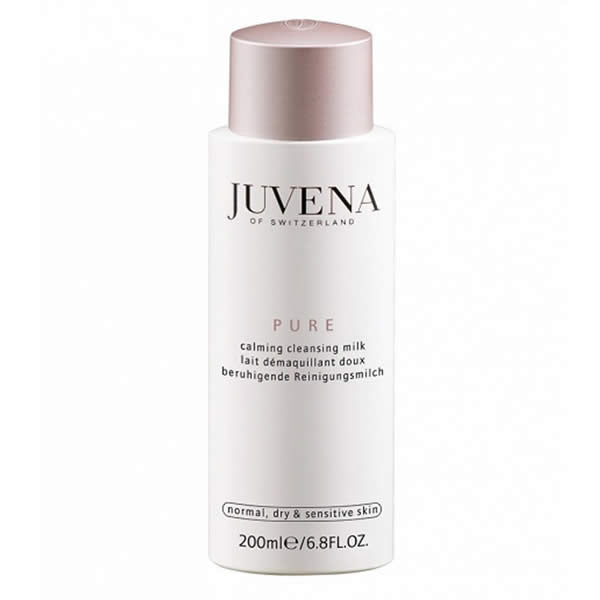 Jag Couture London New York Juvena Pure Calming Cleansing Milk in 200ml bottle with pump dispenser.