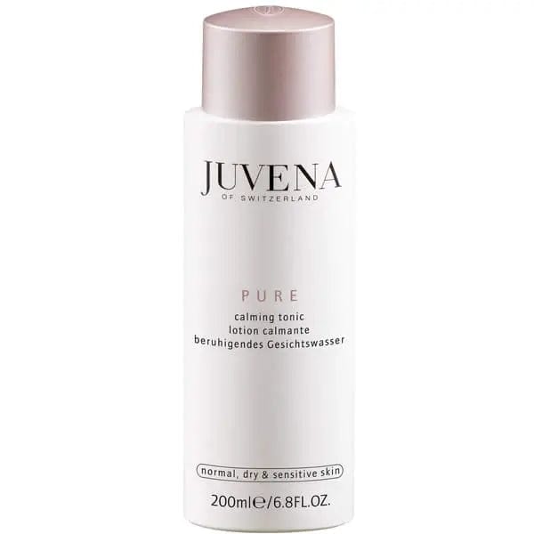 Jag Couture London New York Juvena Pure Calming Tonic 200ml bottle with clear liquid and minimalist label.