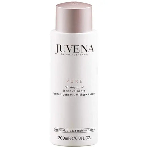 Jag Couture London New York Juvena Pure Calming Tonic 200ml bottle, soothing facial toner with clear liquid.