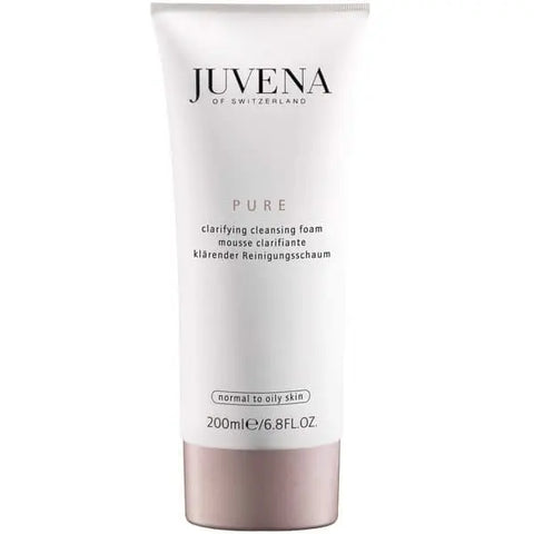 Jag Couture London New York Juvena Pure Clarifying Cleansing Foam in 200ml bottle, gentle facial cleanser with foam texture.