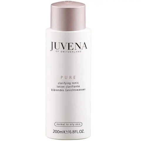 Juvena Pure Clarifying Tonic 200ml from Jag Couture London New York, featuring clear liquid in a sleek skincare bottle.