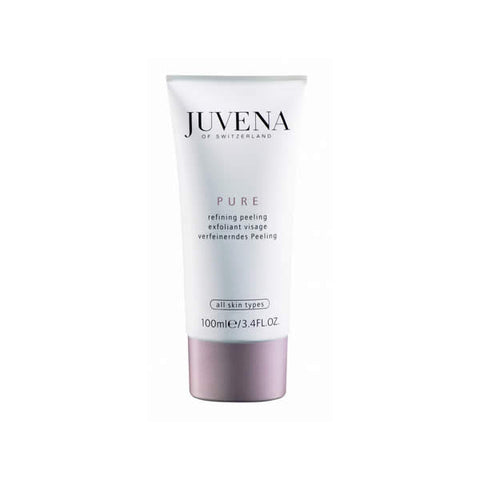 Jag Couture London New York Juvena Pure Refining Peeling 100ml bottle, skincare product with clear label and sleek packaging.