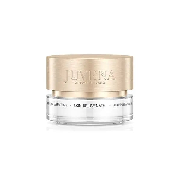 Jag Couture London New York Juvena Skin Rejuvenate Delining Day Cream 50ml jar with white lid and sleek packaging.