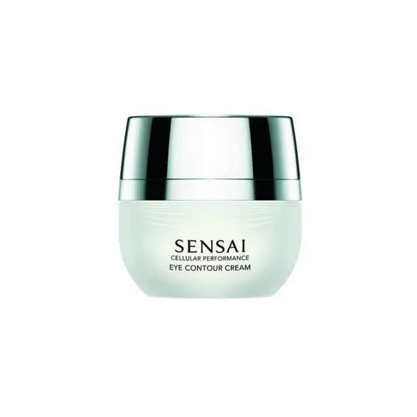 Kanebo Sensai Cellular Performance Eye Contour Cream in 15ml jar, featuring sleek packaging and applicator for eye area skincare.