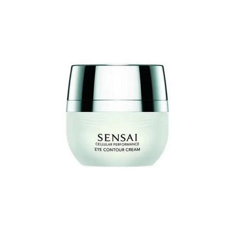 Kanebo Sensai Cellular Performance Eye Contour Cream in 15ml jar, featuring sleek packaging and applicator for eye area skincare.