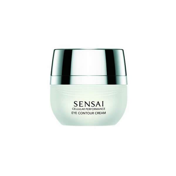 Kanebo Sensai Cellular Performance Eye Contour Cream in 15ml jar, designed to reduce puffiness and brighten the eye area.