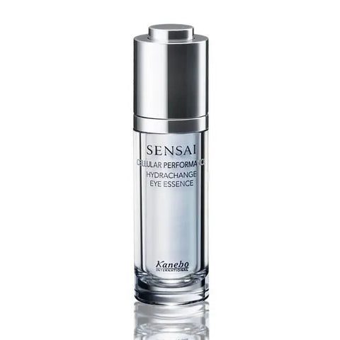 Kanebo Sensai Cellular Performance Hydrachange Eye Essence 15ml bottle with a sleek design and cap, close-up shot.