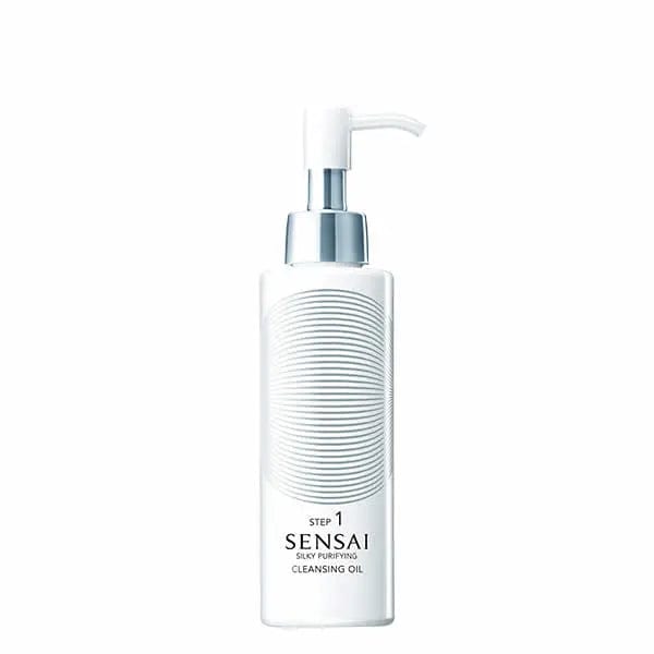 Kanebo Sensai Silky Purifying Cleansing Oil in a 150ml bottle, with elegant packaging and clear label visible.