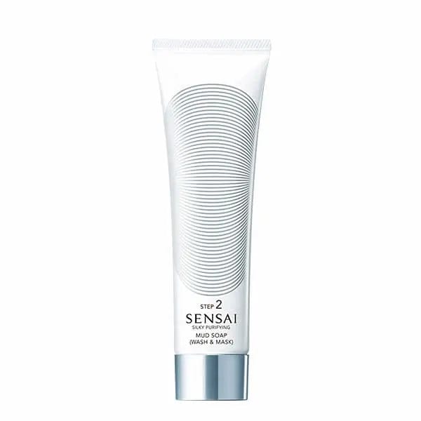 Kanebo Sensai Silky Purifying Mud Soap Wash and Mask in 125ml container, featuring creamy mud formula and elegant packaging.