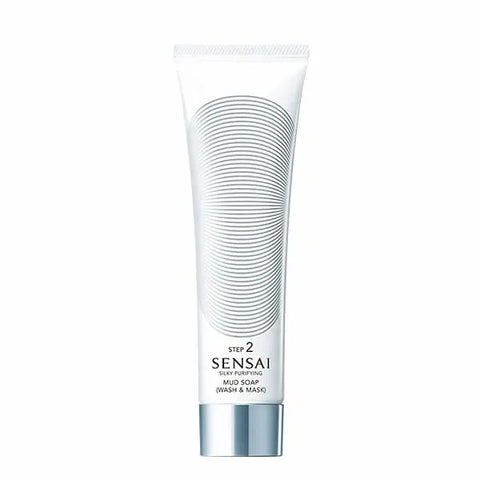 Kanebo Sensai Silky Purifying Mud Soap Wash and Mask, 125ml, with a sleek tube and natural skincare ingredients.