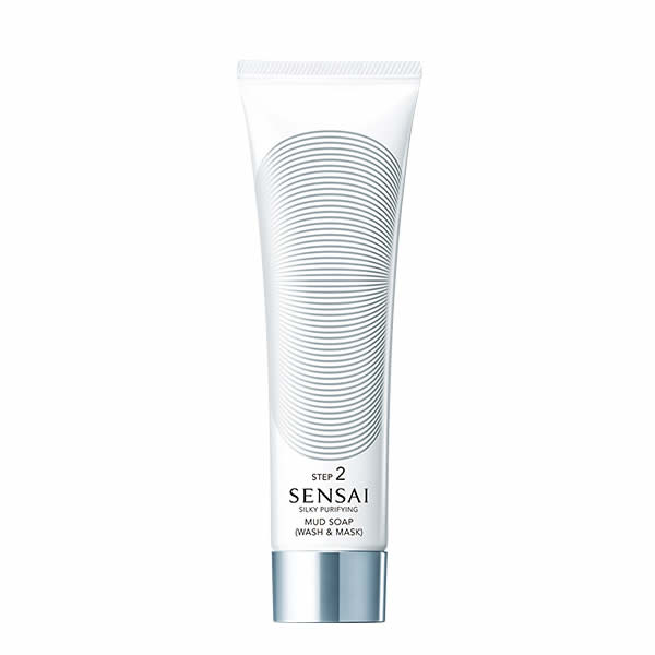 Kanebo Sensai Silky Purifying Mud Soap Wash and Mask in 125ml container, designed for deep cleansing and skin purification.