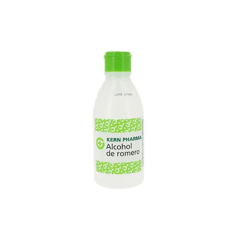 Kern Pharma Alcohol De Romero 250ml bottle, natural rosemary alcohol product by Jag Couture London New York.