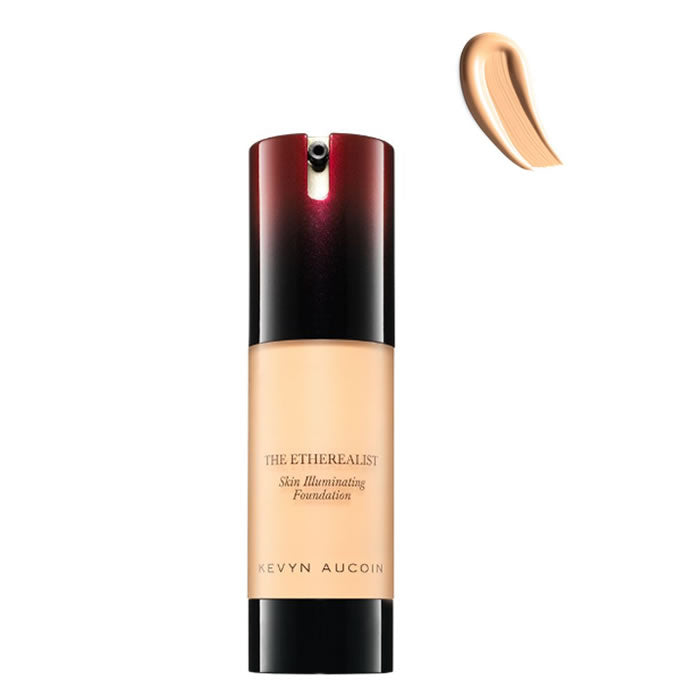 Kevyn Aucoin The Etherealist Skin Illuminating Foundation in Light EF 03, a close-up of the luminous foundation bottle.
