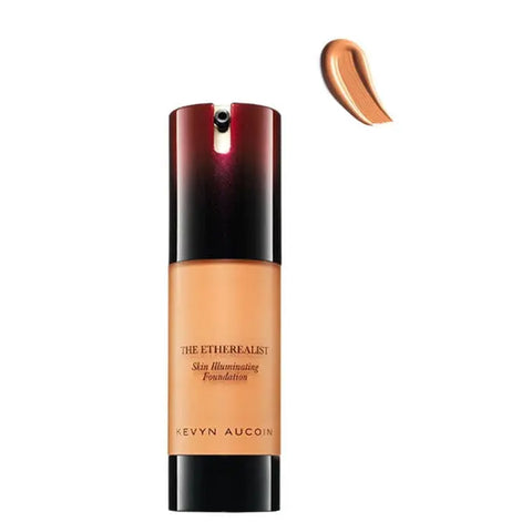 Kevyn Aucoin The Etherealist Skin Illuminating Foundation in Medium EF 11, shown in a sleek bottle with a pump applicator.