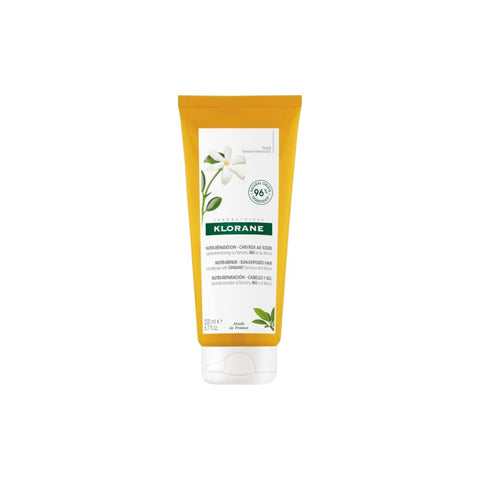 Klorane After Sun Conditioner with Tamanu Bio and Monoï in 200ml bottle, designed to soothe and hydrate sun-exposed skin.