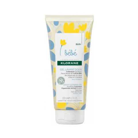 Klorane Baby Gentle Cleansing Gel 200ml from Jag Couture London - New York, showing the gentle gel bottle for baby's skin care