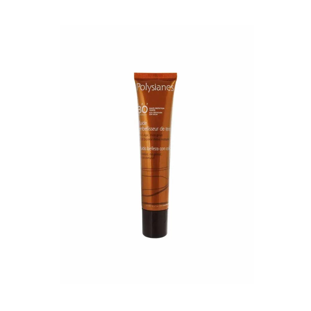 Klorane Polysianes Face Beauty Cream Colour SPF30 in 50ml tube, with a smooth, creamy texture and SPF protection.