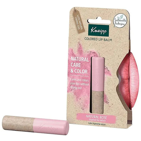 Kneipp Colored Lip Balm Natural Rosé in 3.5g tube, with pinkish tint, produced by Jag Couture London New York.