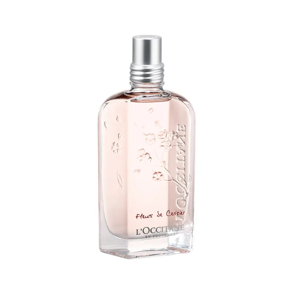 L'Occitane Fleurs Cerisier Etv 75ml perfume bottle from Jag Couture London New York, with cherry blossom floral design.