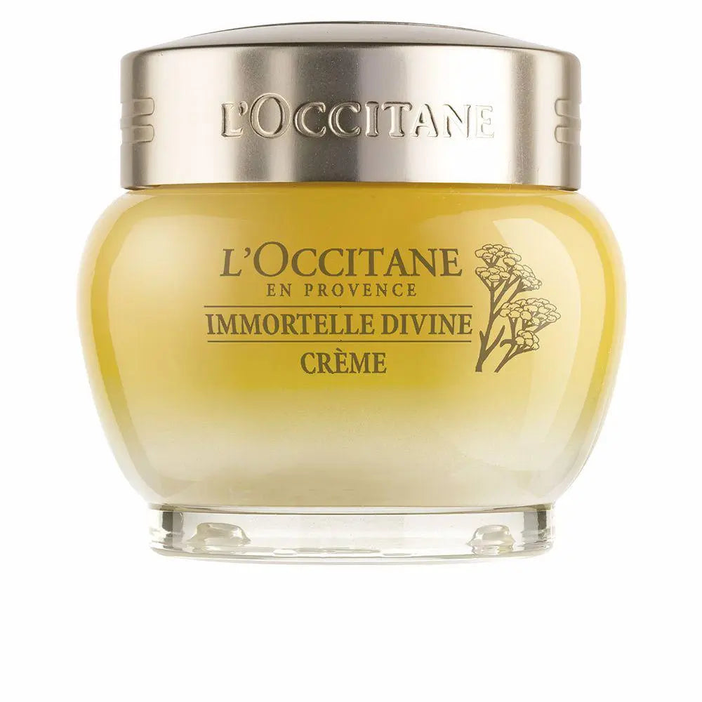 L'Occitane Siempreviva Crema Divina 50ml jar, luxurious skincare product with floral design, by Jag Couture London - New York