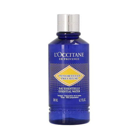 L'Occitane Siempreviva Preciosa Agua Esencial 200ml bottle with elegant packaging, displayed on a neutral background.