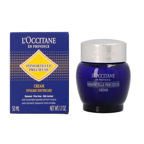 L'Occitane Siempreviva Preciosa Cream in 50ml jar, featuring elegant packaging with floral design and luxurious texture.