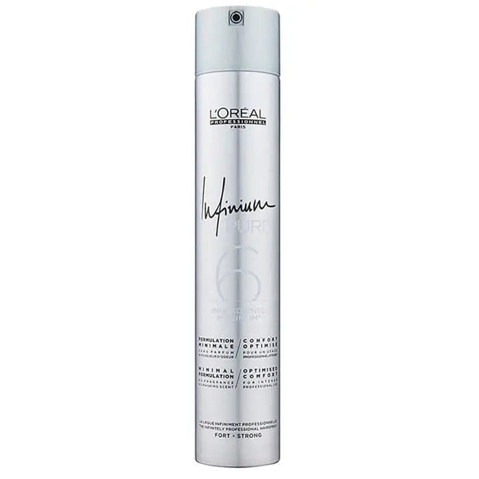 L’Oréal Professionnel Infinium Hairspray Strong 500ml bottle, professional hair spray for strong hold, by Jag Couture London New York