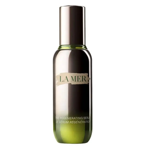 Jag Couture London New York La Mer The Regenerating Serum 30ml bottle, sleek design, clear glass with silver cap.