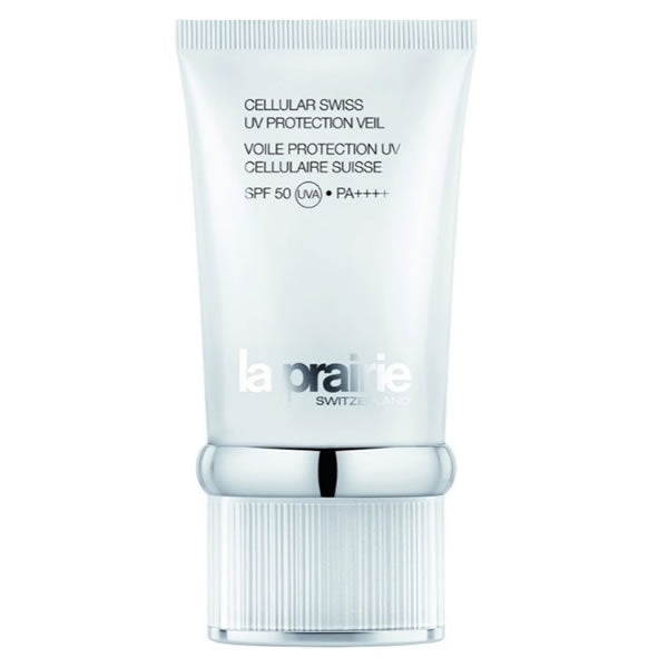 La Prairie Cellular Swiss UV Protection Veil 50ml, lightweight sunscreen with broad-spectrum SPF, in sleek bottle.