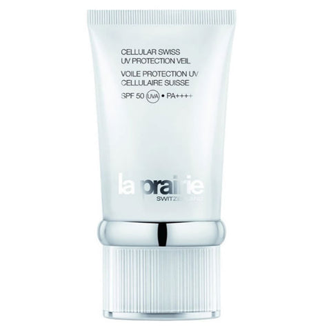 La Prairie Cellular Swiss UV Protection Veil 50ml, lightweight sunscreen with broad-spectrum SPF, in sleek bottle.