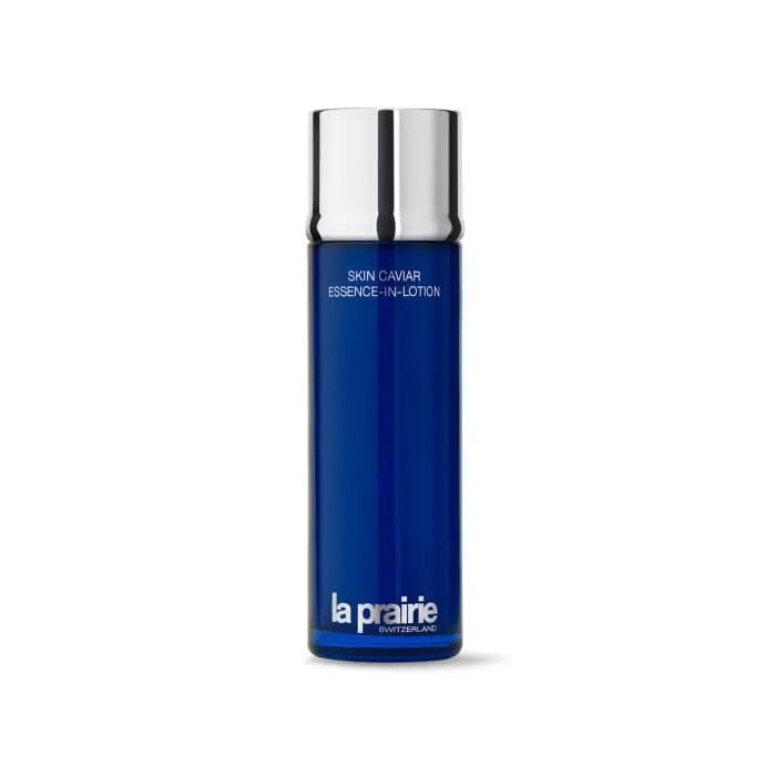Jag Couture London New York La Prairie Skin Caviar Essence in Lotion 150ml bottle, showcasing luxurious skincare packaging.