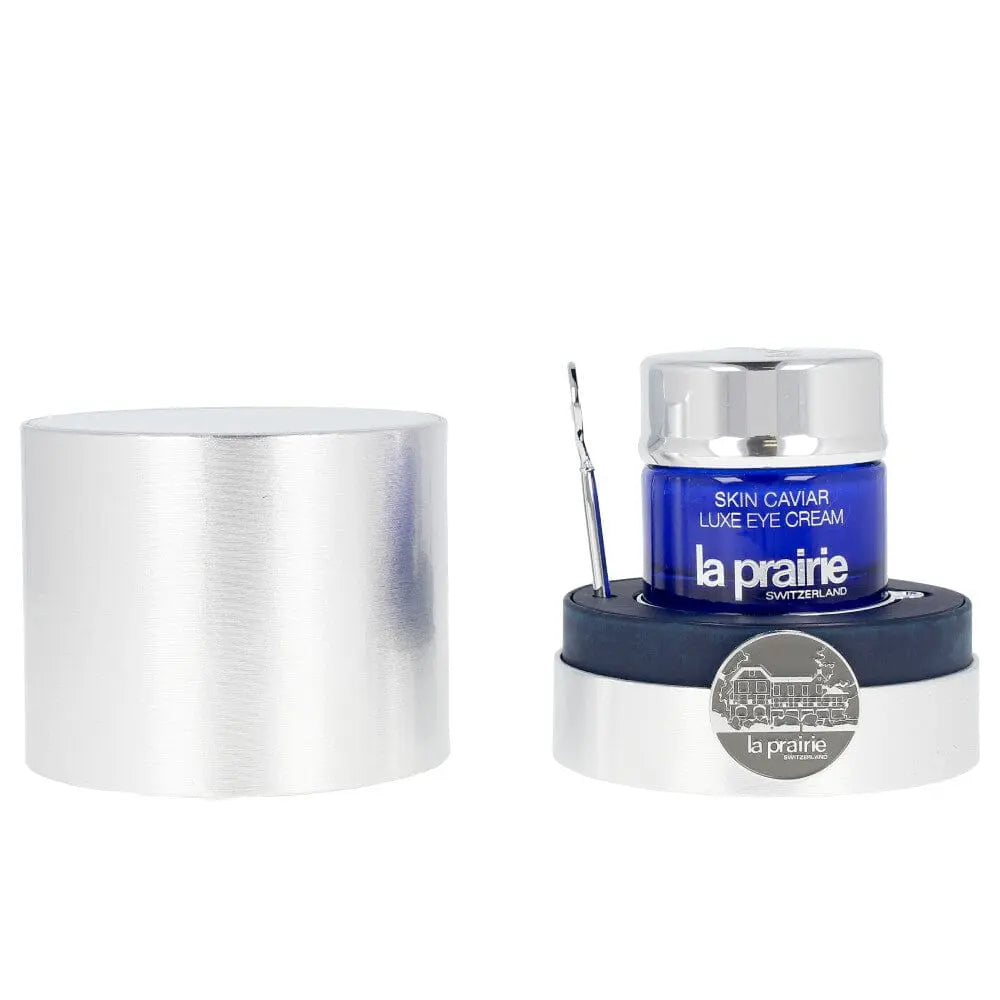 Luxurious La Prairie Skin Caviar Luxe Eye Cream in 20ml jar, showcasing elegant packaging with a sleek design.