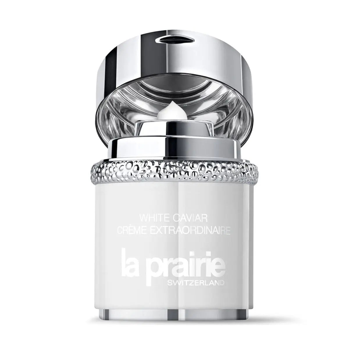 Luxurious La Prairie White Caviar Crema Extraordinaire 60ml jar with elegant packaging, highlighting premium skincare by La Prairie.