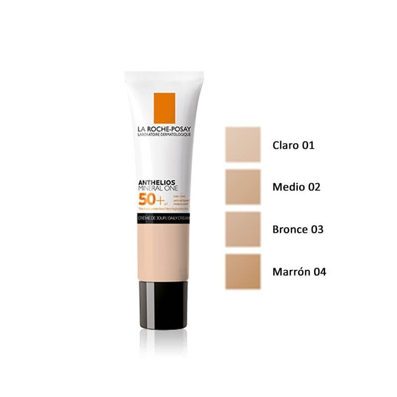 Jag Couture London New York La Roche Anthelios Mineral One SPF50+ T4 Brown Intense 30ml face sunscreen in a brown shade.