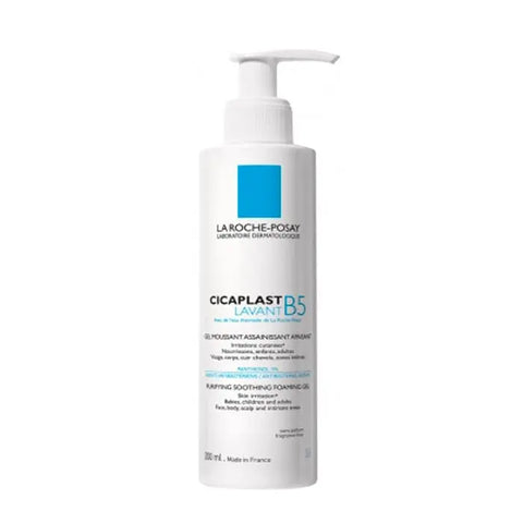 La Roche Posay Cicaplast Lavant B5 200ml bottle, gentle cleansing solution for skin repair, by Jag Couture London New York.
