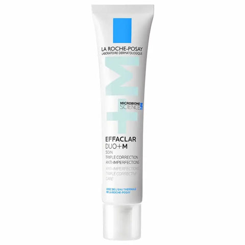 La Roche Posay Effaclar Duo+ M anti-imperfections cream in a 40ml tube, displayed with the product packaging and branding.