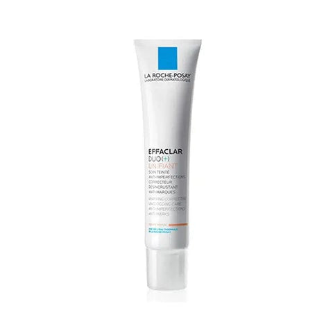 La Roche Posay Effaclar Duo Unifiant moisturizer in 40ml tube, featuring a sleek design and white packaging with branding details