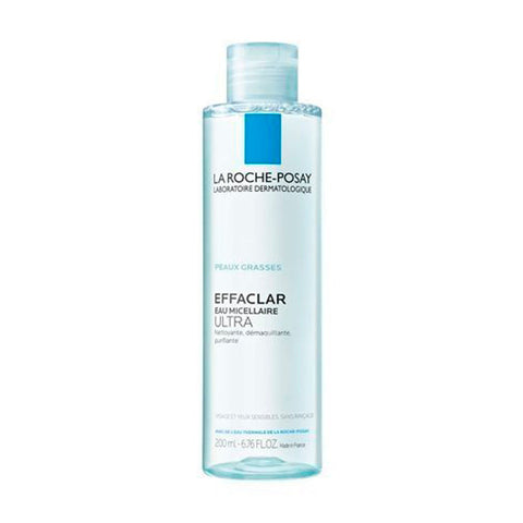 La Roche Posay Effaclar Micellar Water Purifying 200ml bottle, gentle skincare product with clear liquid and blue cap.