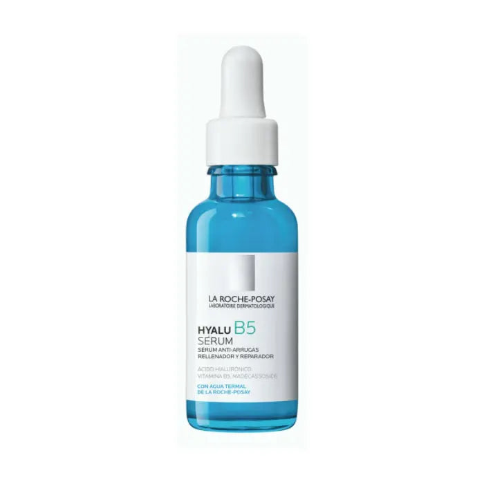 La Roche Posay Hyalu B5 serum in a 30ml bottle, displayed with branding details from Jag Couture London New York.