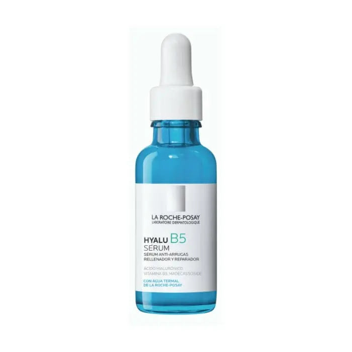 La Roche Posay Hyalu B5 serum 30ml bottle with dropper, skincare product for hydration and skin renewal.