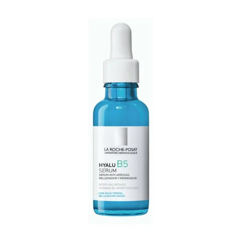 La Roche Posay Hyalu B5 serum 30ml bottle with dropper, skincare product for hydration and skin renewal.