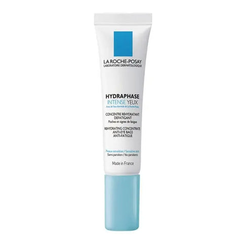 La Roche Posay Hydraphase Intense Eyes 15ml eye cream in a sleek tube, designed to hydrate and soothe the delicate eye area.