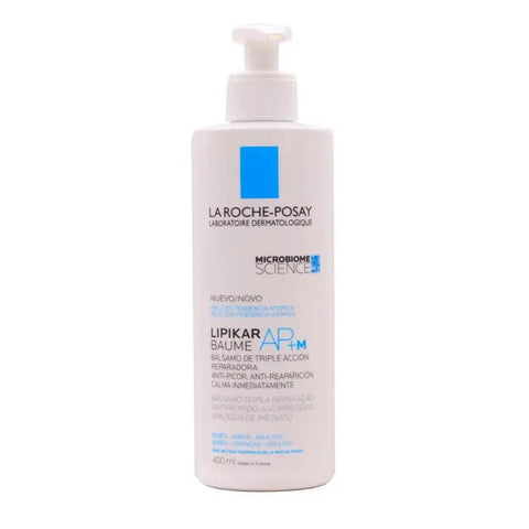 Jag Couture London New York La Roche Posay Lipikar Baume AP+ 400ml tube, moisturizing skincare for dry skin.