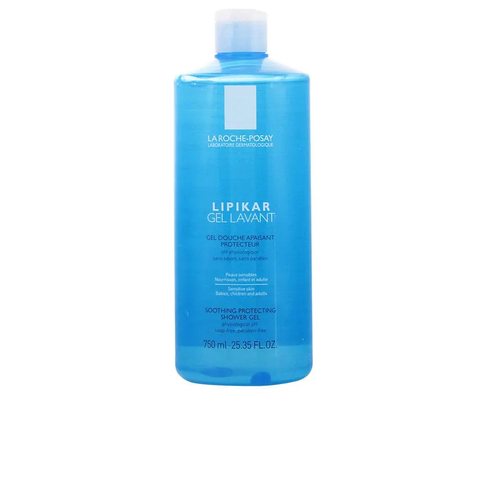 La Roche-Posay Lipikar Gel Lavant 750ml bottle with label, gentle cleansing gel for dry and sensitive skin.