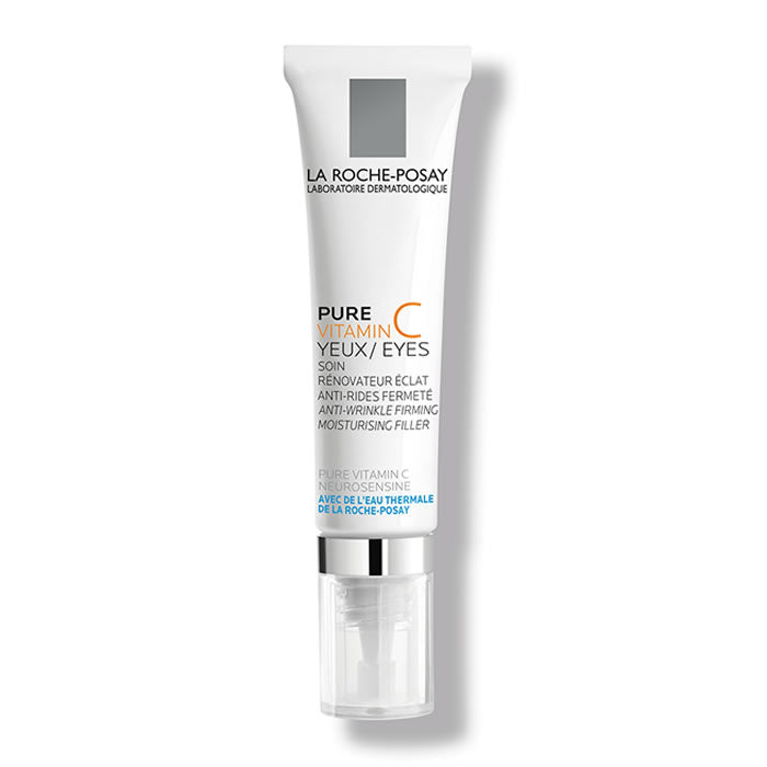 Jag Couture London New York La Roche Posay Pure Vitamin C Eyes 15ml skincare product with a sleek bottle and applicator